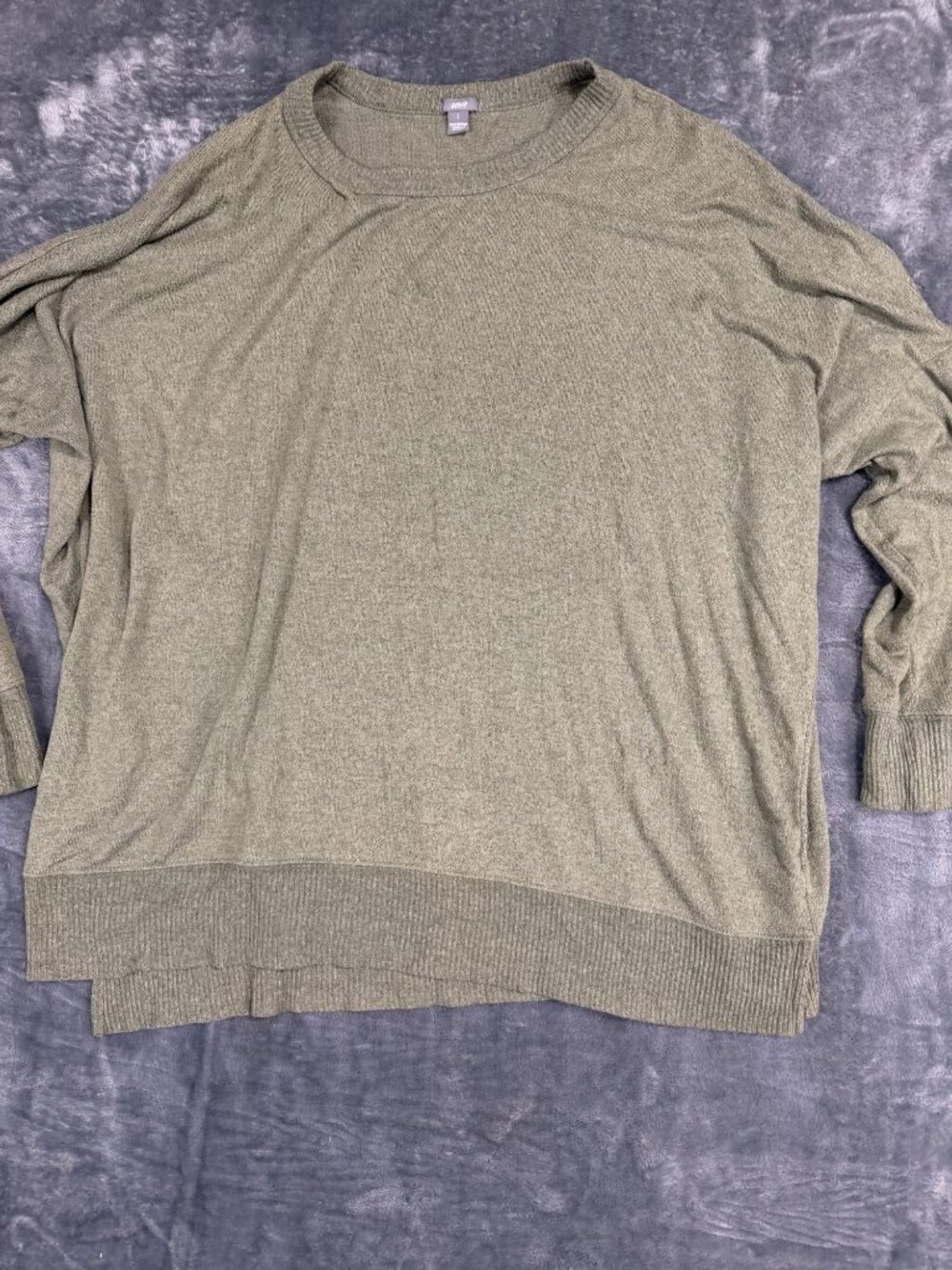 Aerie Womens Olive Green Oversized Long Sleeve Crewneck Top Size L